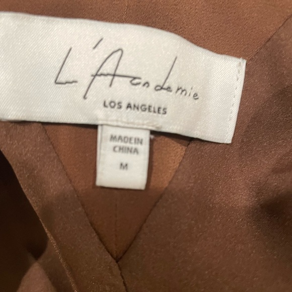 L’Academie Katlyn Brown Silk cowl neck Cami sz M - Picture 8 of 8